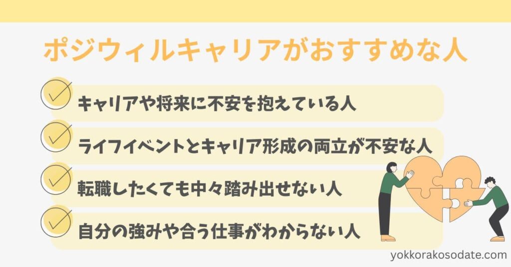 ポジウィルキャリアがおすすめな人