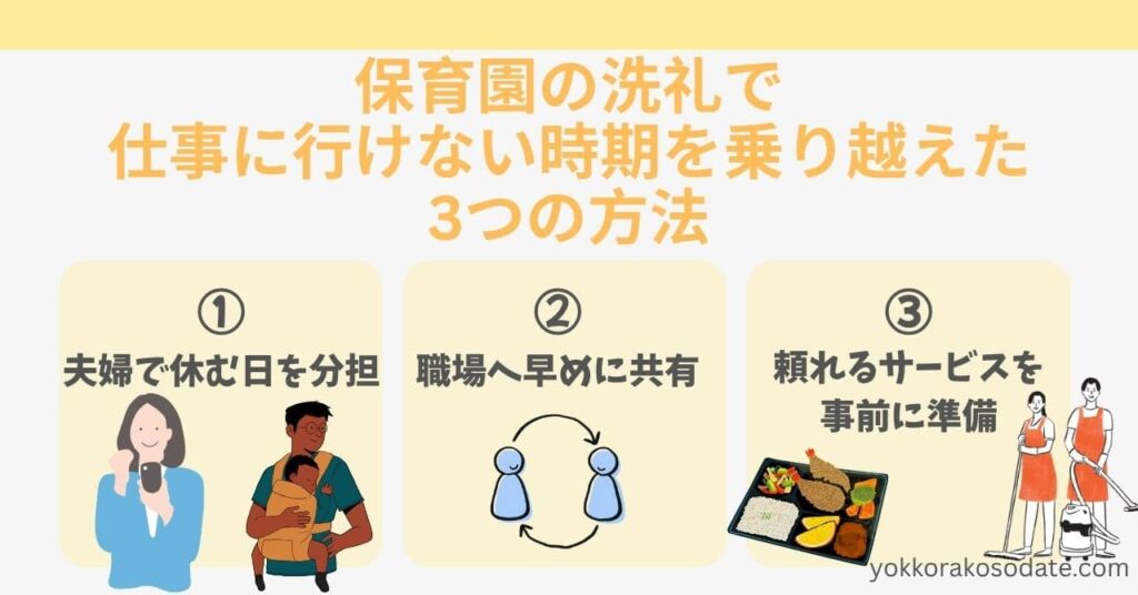 保育園の洗礼で仕事に行けない時期を乗り越えた3つの方法